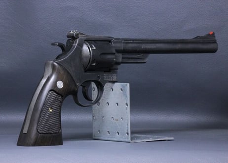 ウッドグリップ｜タナカワークス社製 S&W M29（Nフレーム・スクエアバット）｜チェッカー / 黒檀