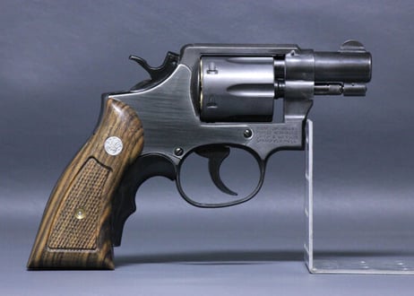 ウッドグリップ｜S&W｜M10｜K/Lフレーム”スクエアバットタイプ”用｜サービスサイズ／テーパーカット／オバンコール
