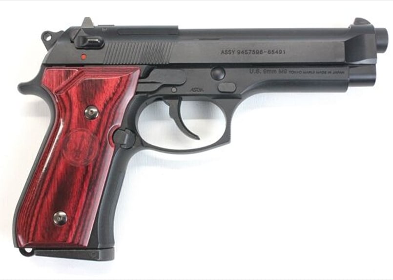 ウッドグリップ|U.S.M9/M9A1|スムースロゴ/レッド [AWG-1406 ウッドグリップ|U.S.M9/M9A1|スムースロゴ/レッド [AWG-1406