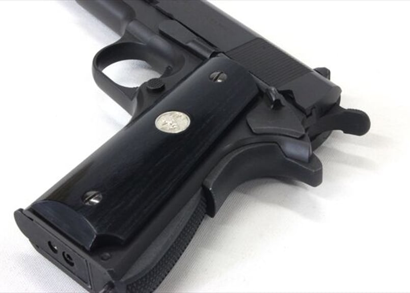 ウッドグリップ｜ガバメント/45AUTO｜メダル/ブラック [AWG-1412