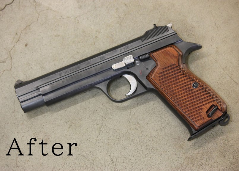 ウッドグリップ｜マルシン工業製 SIG P210-6｜ブラウン [AWG-1466] | P