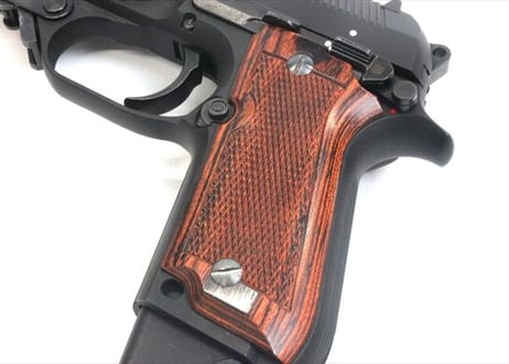 ウッドグリップ｜KSC製｜M93RⅡシリーズ（ガスブロ）｜チェッカー/ブラウン　[AWG-1431]