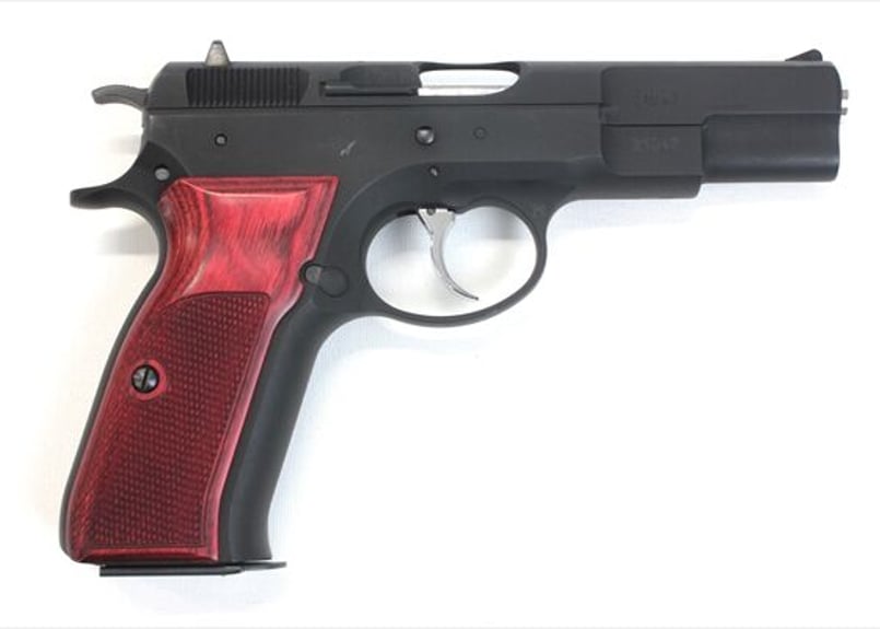 ウッドグリップ｜KSC製 Cz75｜チェッカー/レッド [AWG-1450