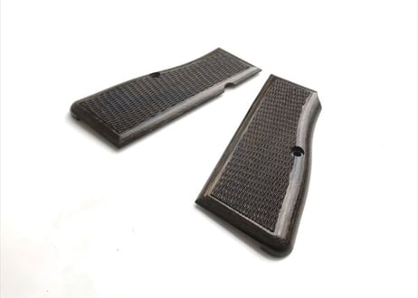 ウッドグリップ｜タナカワークス社製 ブローニング・ハイパワー｜チェッカー/ダークブラウン　[AWG-1418]