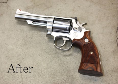 ウッドグリップ｜タナカワークス社製 S&W M19（Kフレーム・スクエアバット）｜チェッカー/ブラウン  [AWG-1467]