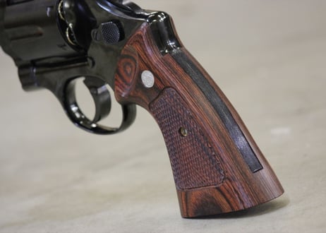 ウッドグリップ｜タナカワークス社製 S＆W M29（Nフレーム・スクエアバット）｜チェッカー/ブラウン  [AWG-1465]