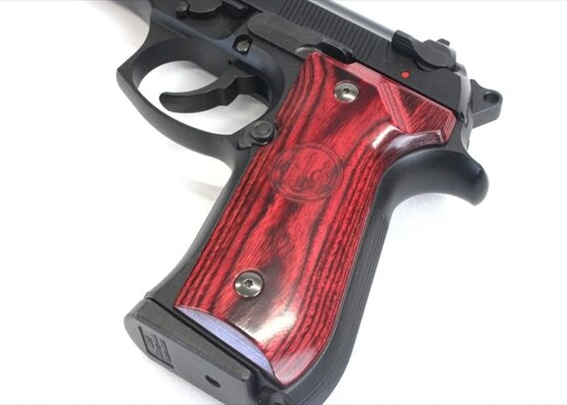 ウッドグリップ|U.S.M9/M9A1|スムースロゴ/レッド [AWG-1406 ウッドグリップ|U.S.M9/M9A1|スムースロゴ/レッド [AWG-1406