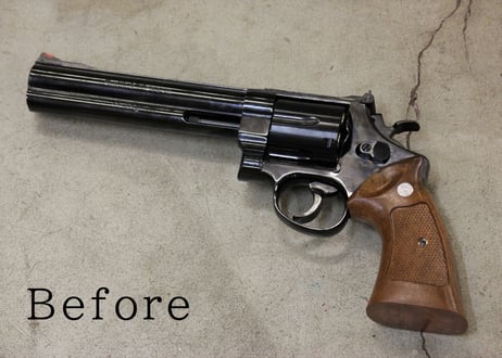 ウッドグリップ｜タナカワークス社製 S＆W M29（Nフレーム・スクエアバット）｜チェッカー/ブラウン  [AWG-1465]
