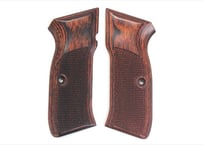 ウッドグリップ｜KSC製 Cz75｜チェッカー/ブラウン　[AWG-1449]