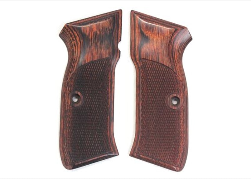 ウッドグリップ｜KSC製 Cz75｜チェッカー/ブラウン [AWG-1449