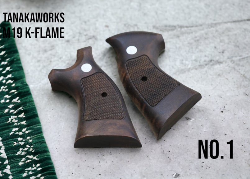 コクサイ　Kフレーム　木製グリップ　M19等　タナカ ウッドグリップ｜S&W｜M19｜K/Lフレーム ”スクエアバットタイプ