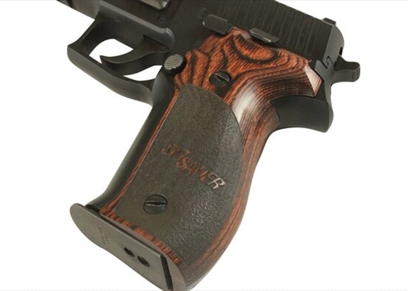 東京マルイ SIG P226R × アルタモントウッドグリップ アルタモント P226 木製グリップ ステイブルチェッカーSIGロゴ黒