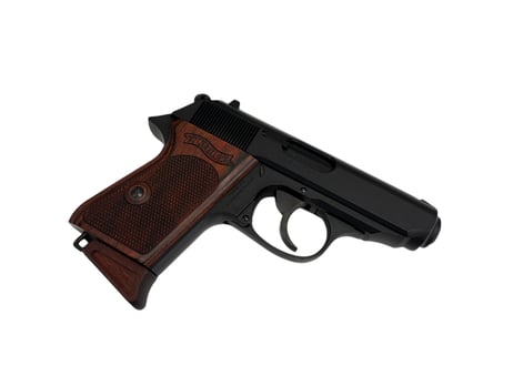 ウッドグリップ｜マルゼン製 ワルサーPPK｜チェッカー/ブラウン [AWG-1469]