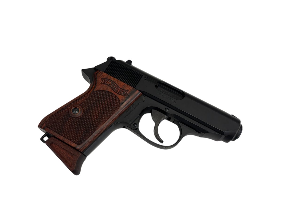 ウッドグリップ｜マルゼン製 ワルサーPPK｜チェッカー/ブラウン