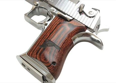 ウッドグリップ｜DESERT EAGLE .50AE｜スムーズロゴ/ブラウン　[WST-316]