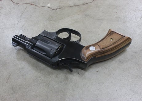 ウッドグリップ｜S&W｜M10｜K/Lフレーム”スクエアバットタイプ”用｜サービスサイズ／テーパーカット／ゼブラ