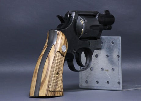 ウッドグリップ｜S&W｜M10｜K/Lフレーム”スクエアバットタイプ”用｜サービスサイズ／ストレート／ゼブラ