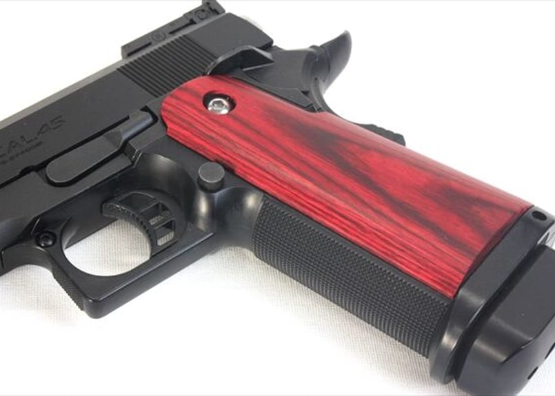 はな　pg5 ハイブリッドウッド1-1 8角軸+ステンレスグリップスリット ウッドグリップ｜Hi-CAPA5.1/4.3/D.O.R｜スムース/レッド [AWG