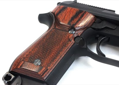 ウッドグリップ｜KSC製｜M93RⅡシリーズ（ガスブロ）｜チェッカー/ブラウン　[AWG-1431]
