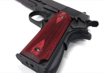 ウッドグリップ｜ガバメント/45AUTO｜ダイヤチェッカー/レッド　[AWG-1419]