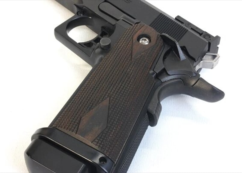 ウッドグリップ｜Hi-CAPA5.1/4.3/D.O.R｜チェッカー/ダークブラウン