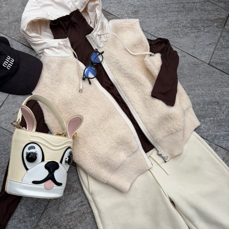 wool hodie／white