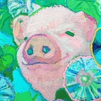 子ブタたちのアサガオ補給タイム