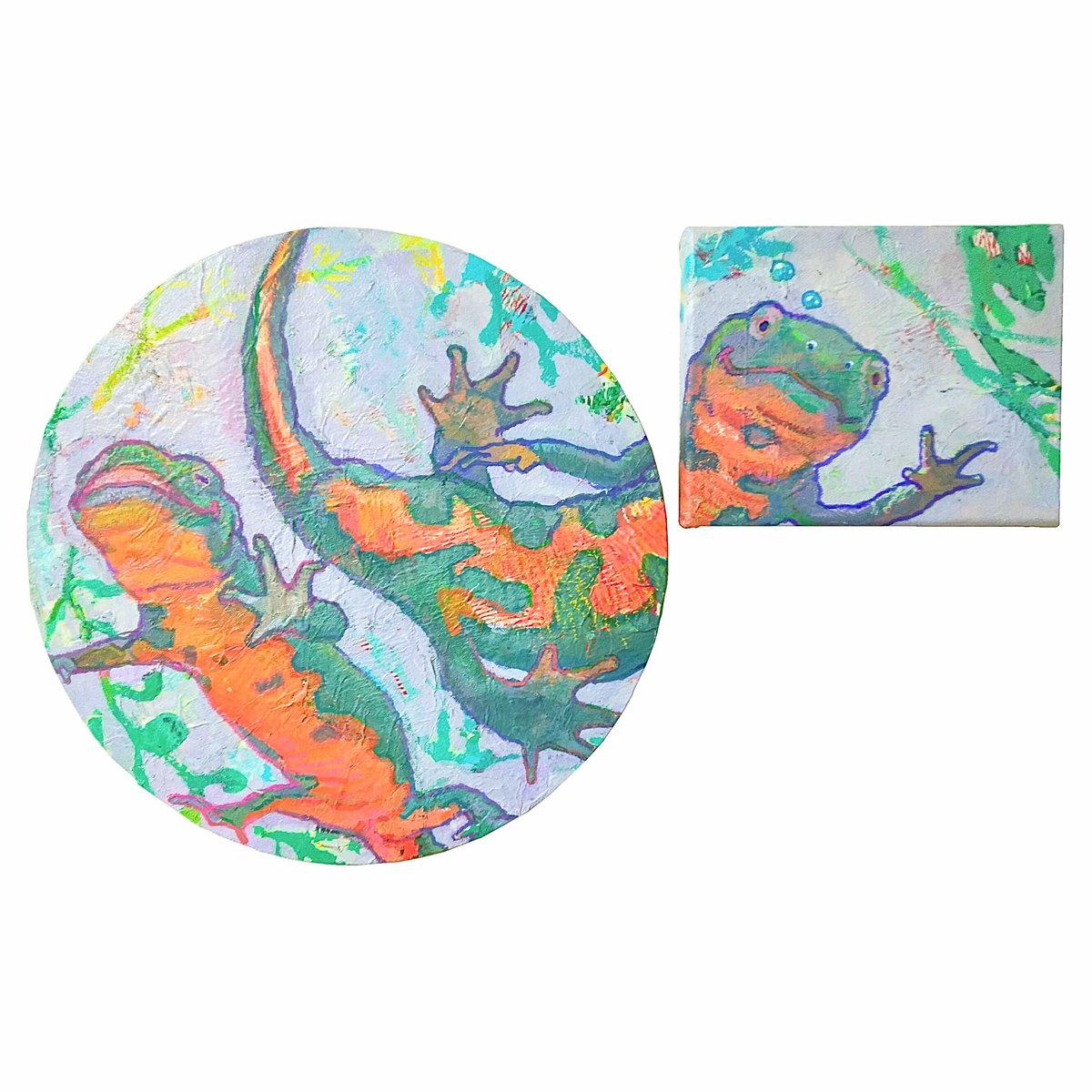 イモリ　アクリル画　原画 激安通販サイト イモリ 原画 アクリル画 絵画 - 絵画