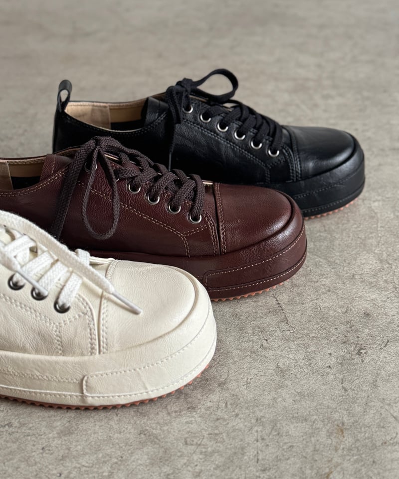PLATFORMS LEATHER SNEAKERS / 3color | JISTORY