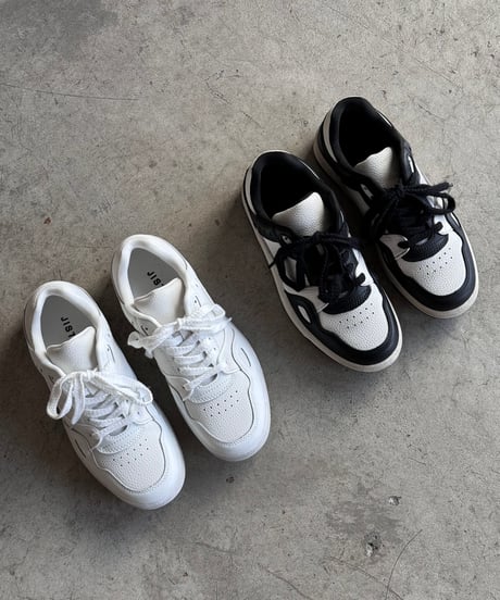 DISTRESSED LEATHER COURT SNEAKERS / 2color