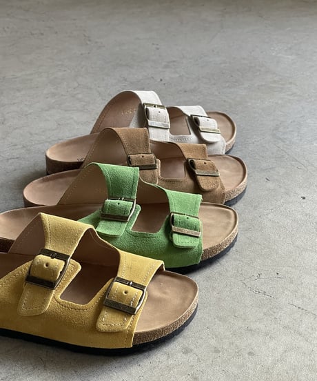 DOUBLE BELT SUEDE SANDALS / 4color