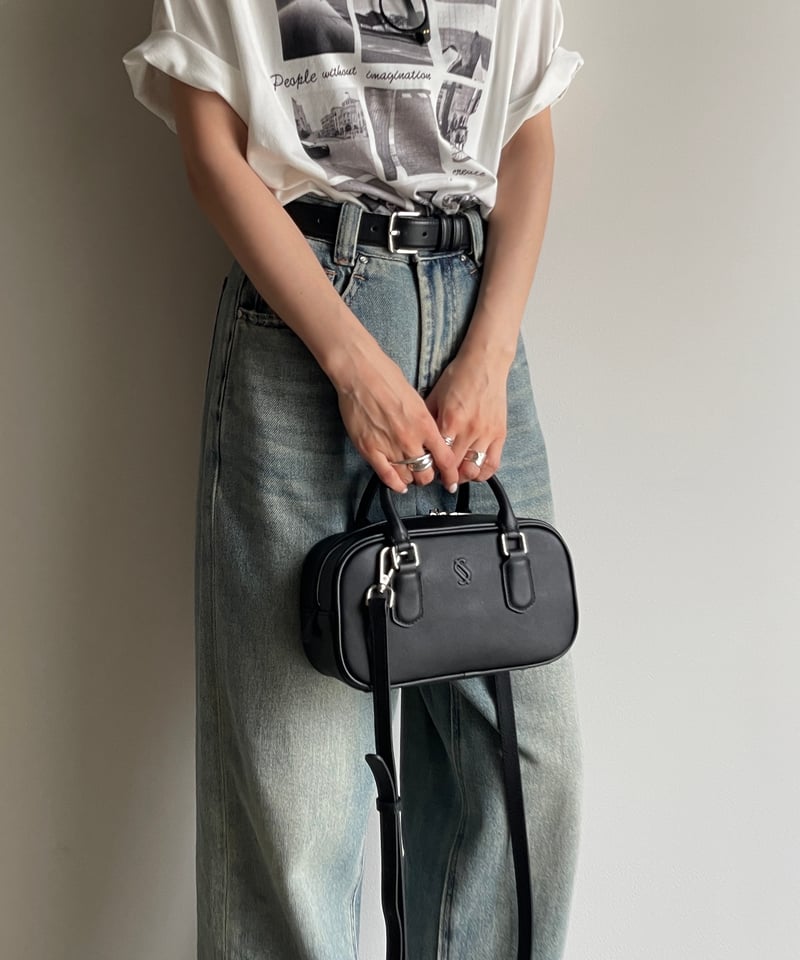 EMBOSS LOGO MINI BOSTON BAG / 2color | JISTORY