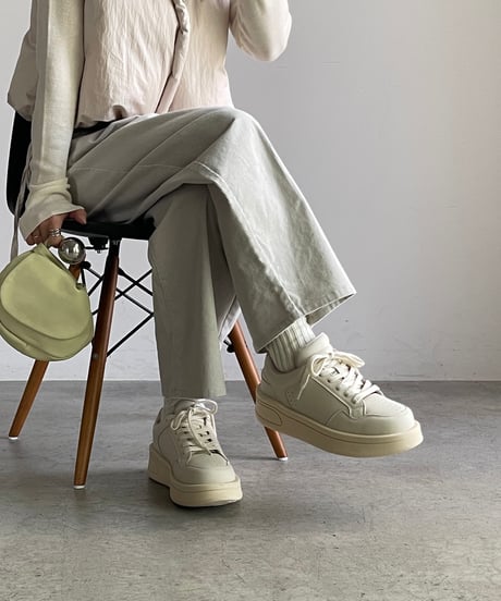 PLATFORM LEATHER COURT SNEAKER/2color