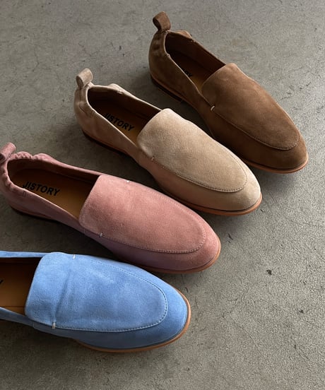 SUEDE LEATHER VAMP LOAFERS / 4color