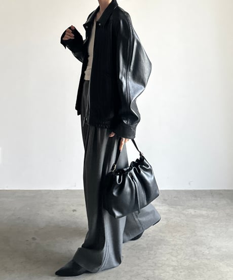 2WAY SOFT LEATHER  ROUND BAG