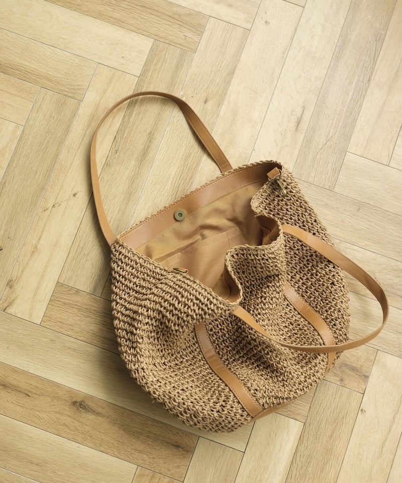 ROUND STRAW SHOULDER BAG | JISTORY