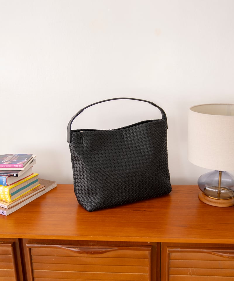 SYNTHETIC LEATHER MESH SHOULDER BAG / 3color |