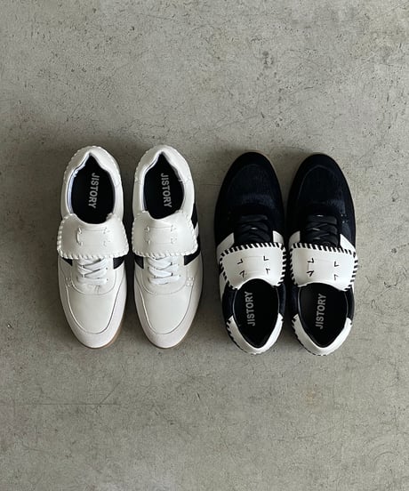 FLIP TONGUE LEATHER SNEAKERS / 2color