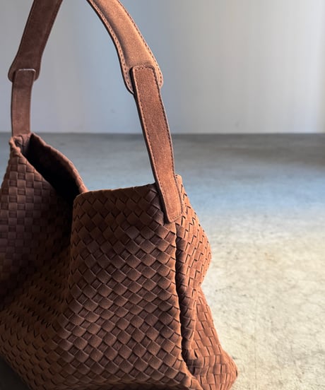 SYNTHETIC SUEDE MESH SHOULDER BAG