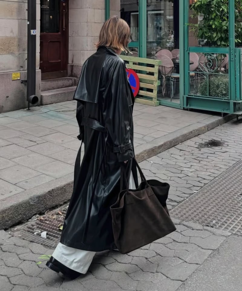 SUEDE LEATHER BIG TOTE | JISTORY