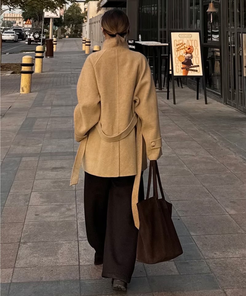 SUEDE LEATHER BIG TOTE | JISTORY