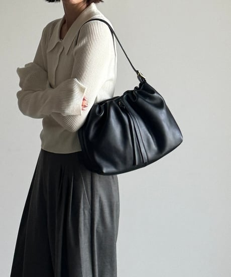 2WAY SOFT LEATHER  ROUND BAG