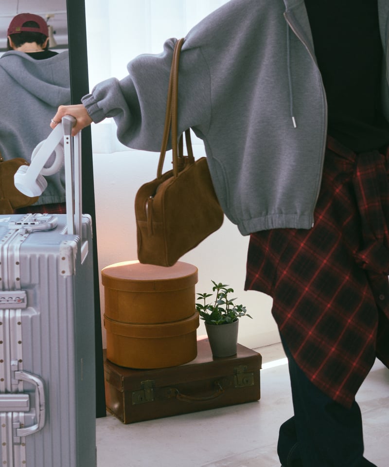 SUEDE SHOULDER BOSTON BAG | JISTORY