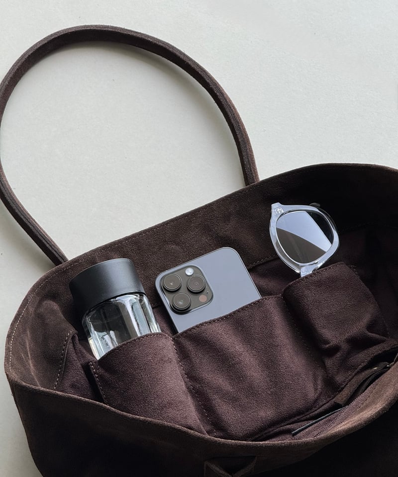 SUEDE LEATHER BIG TOTE | JISTORY