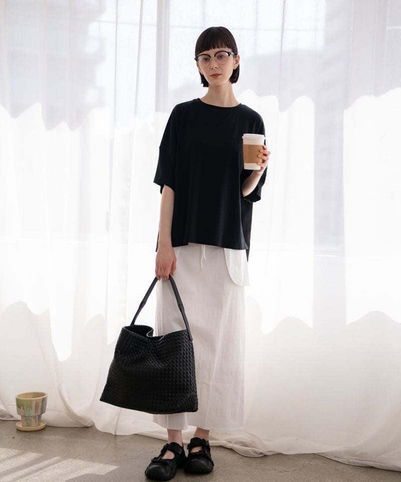 SYNTHETIC LEATHER MESH SHOULDER BAG / 3color |