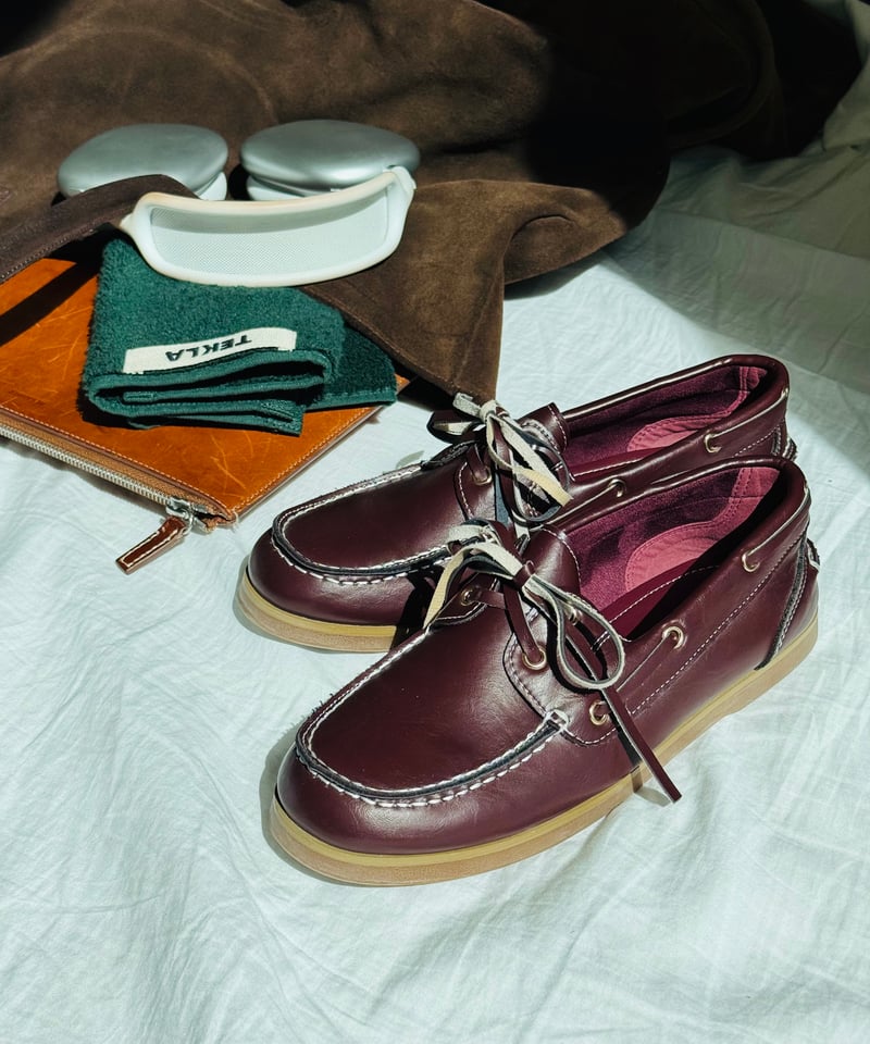 レザー デッキシューズ LEATHER LACE DECK SHOES | JISTORY