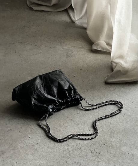 美品⭐️IL RICCIO レザー ショルダーバック　ブラック　ロゴ型押し CATEGORY bag | JISTORY