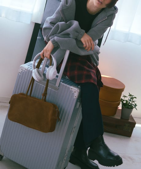 SUEDE SHOULDER BOSTON BAG