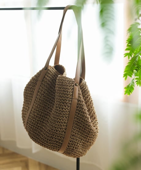 ROUND STRAW SHOULDER BAG