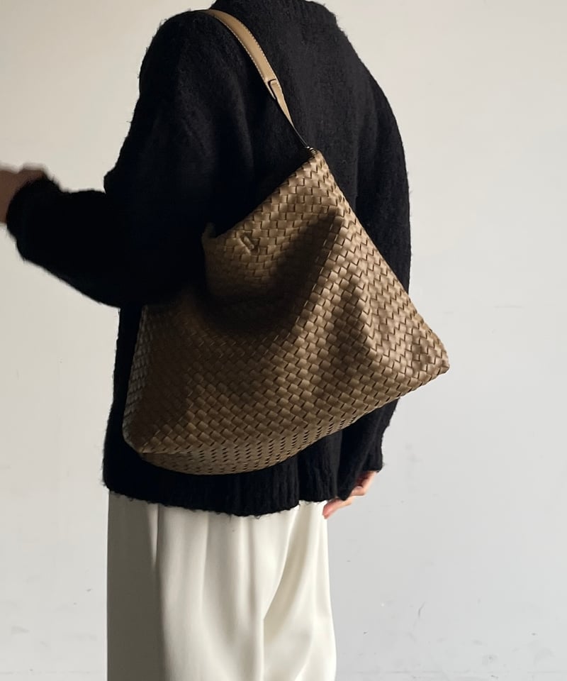 SYNTHETIC LEATHER MESH SHOULDER BAG / 3color |